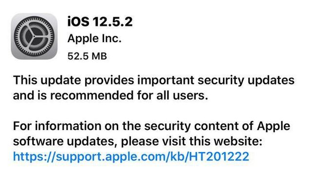 浏阳苹果手机维修分享iOS12.5.2发布，建议所有老苹果用户安装 